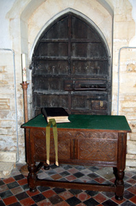 Parish chest and north door August 2009